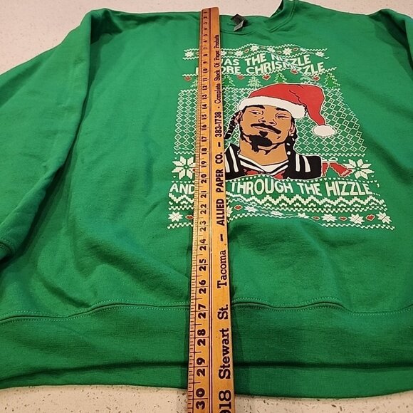NEW! Snoop Dog “Twas The Night Before Christmas” Green Sweatshirt - XXL 2XL - Picture 4 of 5